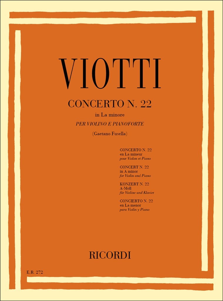 Concerto Per Violino N. 22 In La Min.